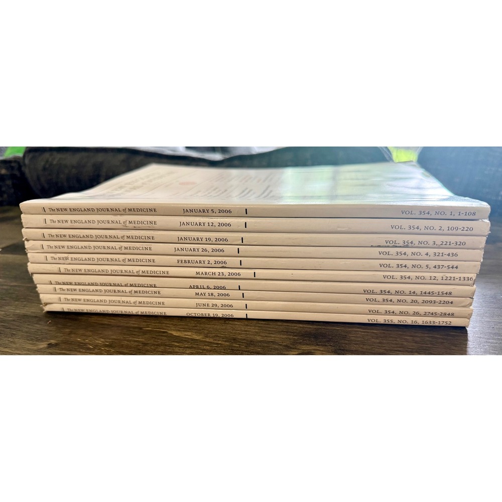 New England Journal of Medicine 2006 Lot of 10 Issues Vol 354 355 - Picture 2 of 7